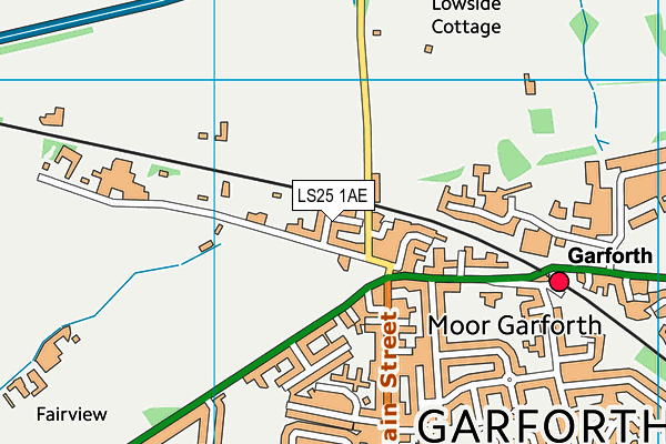 LS25 1AE map - OS VectorMap District (Ordnance Survey)