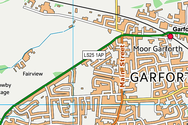 LS25 1AP map - OS VectorMap District (Ordnance Survey)