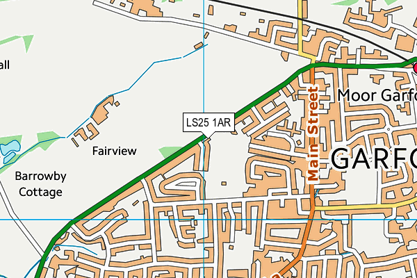 LS25 1AR map - OS VectorMap District (Ordnance Survey)