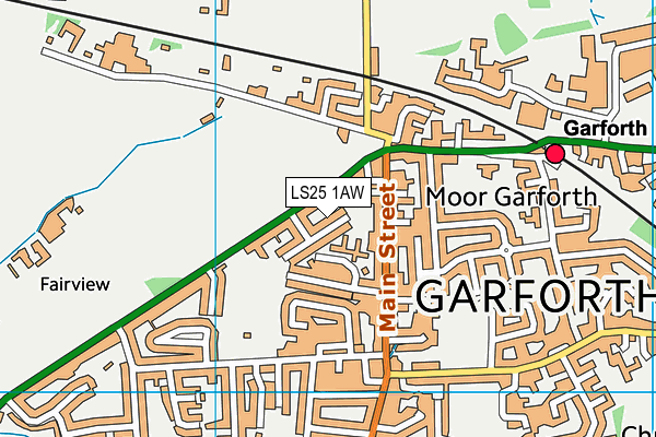 LS25 1AW map - OS VectorMap District (Ordnance Survey)