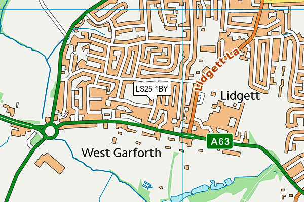 LS25 1BY map - OS VectorMap District (Ordnance Survey)