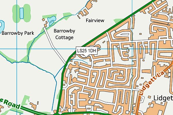 LS25 1DH map - OS VectorMap District (Ordnance Survey)