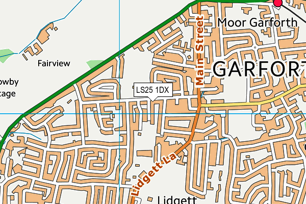 LS25 1DX map - OS VectorMap District (Ordnance Survey)