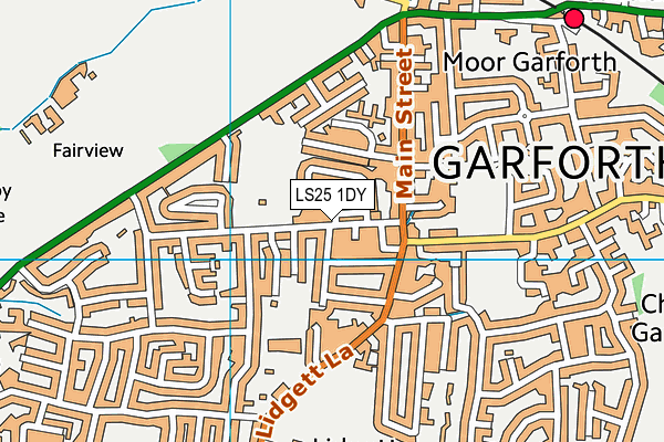 LS25 1DY map - OS VectorMap District (Ordnance Survey)