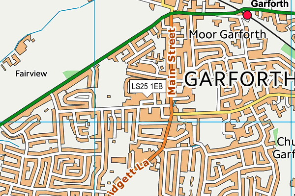 LS25 1EB map - OS VectorMap District (Ordnance Survey)