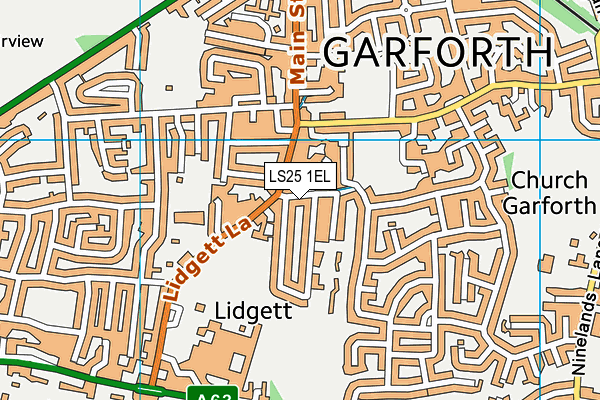 LS25 1EL map - OS VectorMap District (Ordnance Survey)