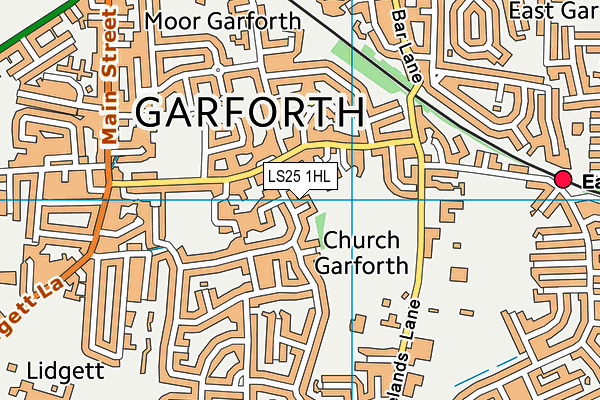 LS25 1HL map - OS VectorMap District (Ordnance Survey)