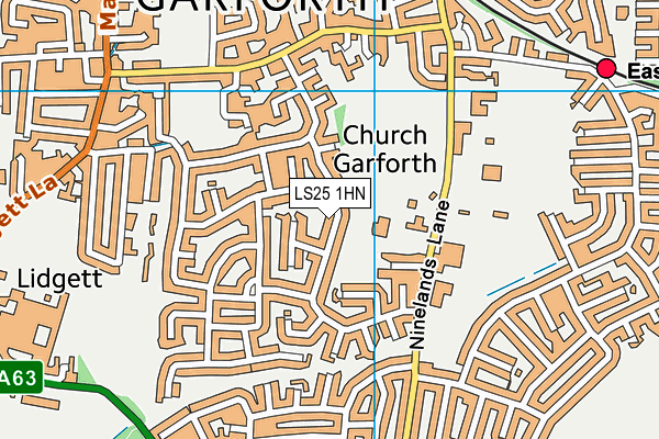 LS25 1HN map - OS VectorMap District (Ordnance Survey)