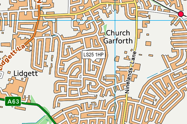 LS25 1HP map - OS VectorMap District (Ordnance Survey)