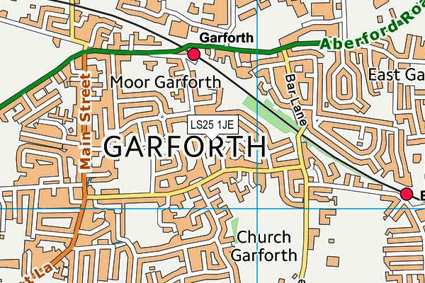 LS25 1JE map - OS VectorMap District (Ordnance Survey)