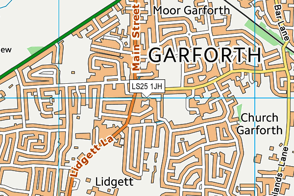 LS25 1JH map - OS VectorMap District (Ordnance Survey)