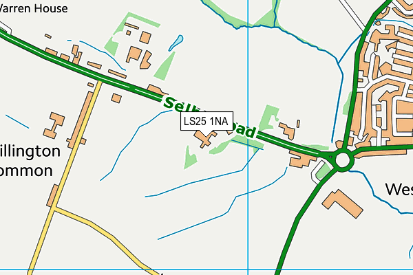 LS25 1NA map - OS VectorMap District (Ordnance Survey)