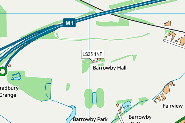 LS25 1NF map - OS VectorMap District (Ordnance Survey)