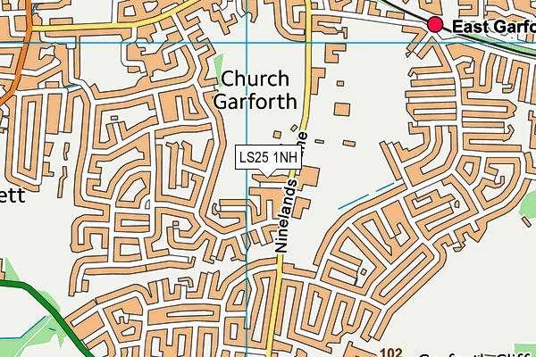 LS25 1NH map - OS VectorMap District (Ordnance Survey)