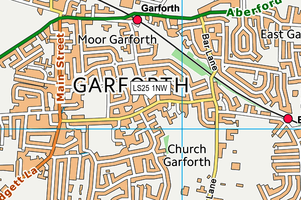 LS25 1NW map - OS VectorMap District (Ordnance Survey)