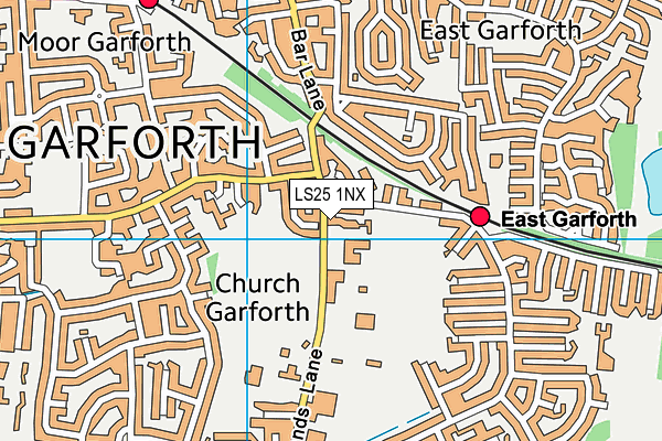 Garforth Leisure Centre map (LS25 1NX) - OS VectorMap District (Ordnance Survey)