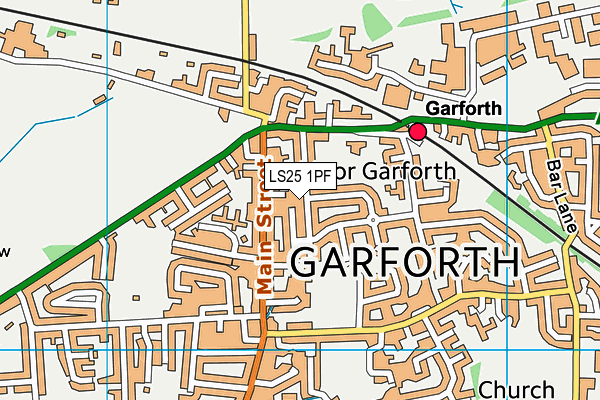 LS25 1PF map - OS VectorMap District (Ordnance Survey)