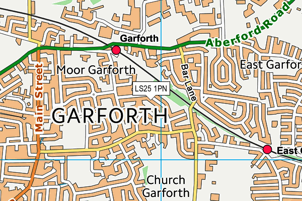 LS25 1PN map - OS VectorMap District (Ordnance Survey)