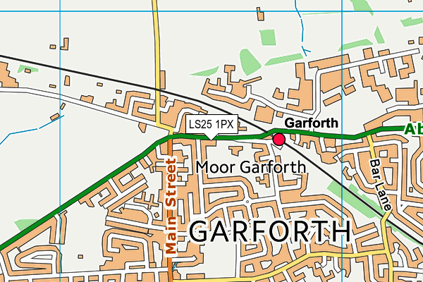 LS25 1PX map - OS VectorMap District (Ordnance Survey)