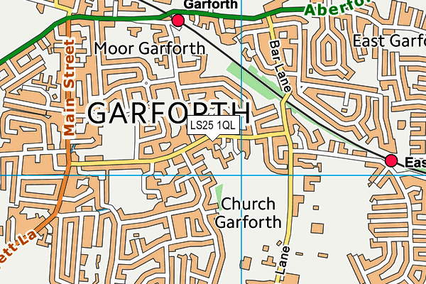 LS25 1QL map - OS VectorMap District (Ordnance Survey)