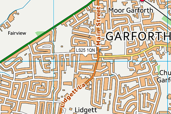 LS25 1QN map - OS VectorMap District (Ordnance Survey)