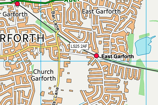 Garforth Parish Church Cricket Club map (LS25 2AF) - OS VectorMap District (Ordnance Survey)