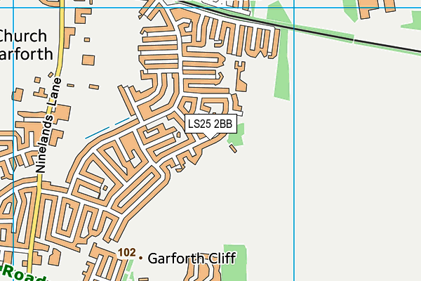 LS25 2BB map - OS VectorMap District (Ordnance Survey)