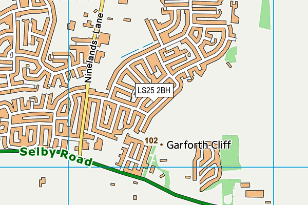 LS25 2BH map - OS VectorMap District (Ordnance Survey)