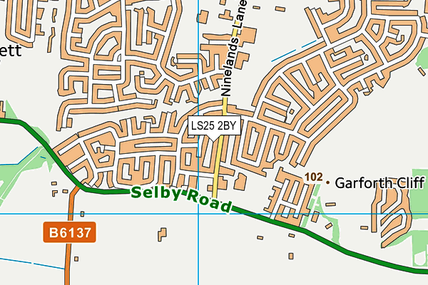 LS25 2BY map - OS VectorMap District (Ordnance Survey)