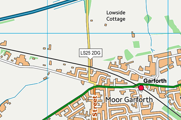 LS25 2DG map - OS VectorMap District (Ordnance Survey)