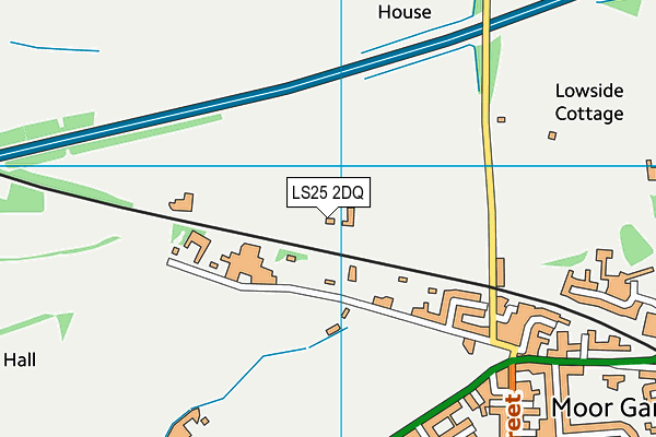 LS25 2DQ map - OS VectorMap District (Ordnance Survey)