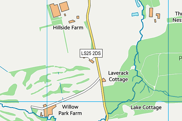 LS25 2DS map - OS VectorMap District (Ordnance Survey)