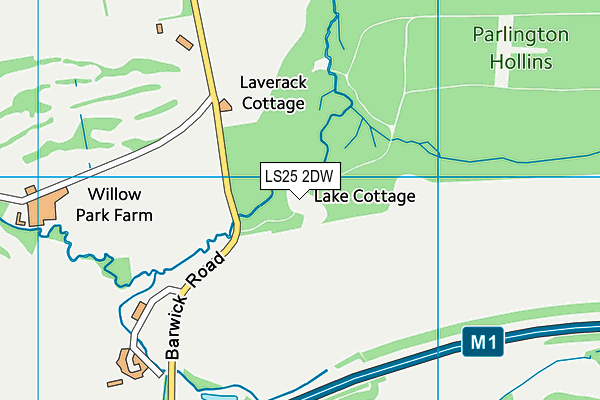 LS25 2DW map - OS VectorMap District (Ordnance Survey)