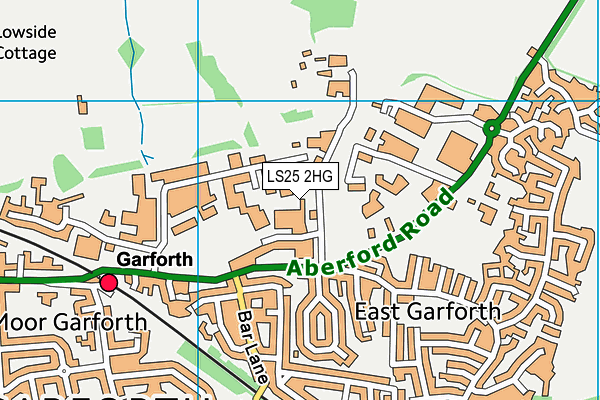 Ash Lane Recreational Ground map (LS25 2HG) - OS VectorMap District (Ordnance Survey)