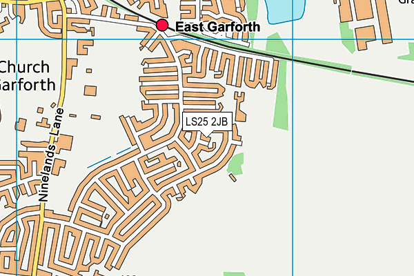 LS25 2JB map - OS VectorMap District (Ordnance Survey)