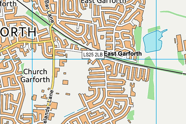 LS25 2LB map - OS VectorMap District (Ordnance Survey)