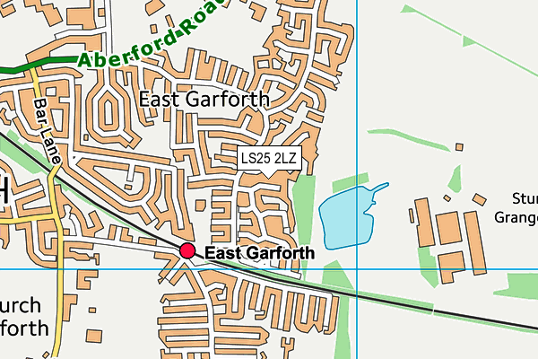 LS25 2LZ map - OS VectorMap District (Ordnance Survey)