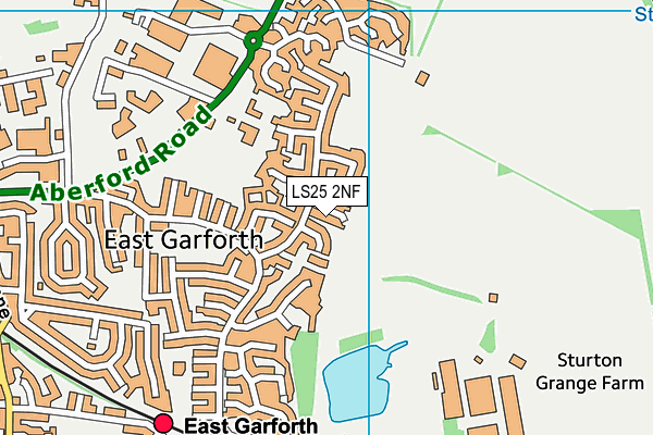 LS25 2NF map - OS VectorMap District (Ordnance Survey)