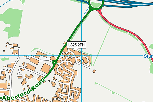LS25 2PH map - OS VectorMap District (Ordnance Survey)