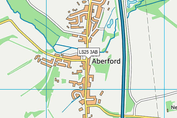 LS25 3AB map - OS VectorMap District (Ordnance Survey)