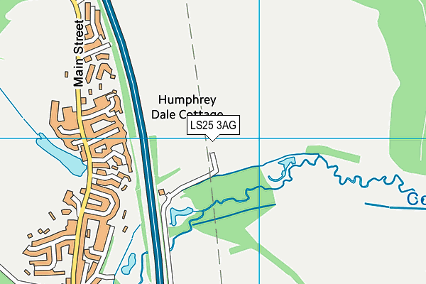 LS25 3AG map - OS VectorMap District (Ordnance Survey)
