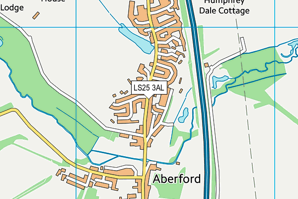 LS25 3AL map - OS VectorMap District (Ordnance Survey)