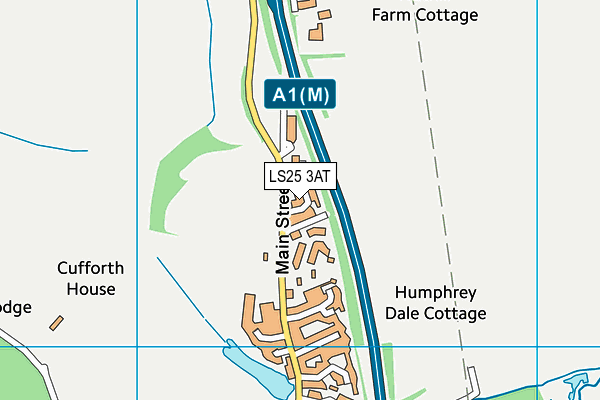 LS25 3AT map - OS VectorMap District (Ordnance Survey)