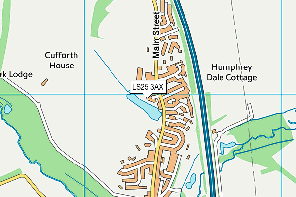 LS25 3AX map - OS VectorMap District (Ordnance Survey)