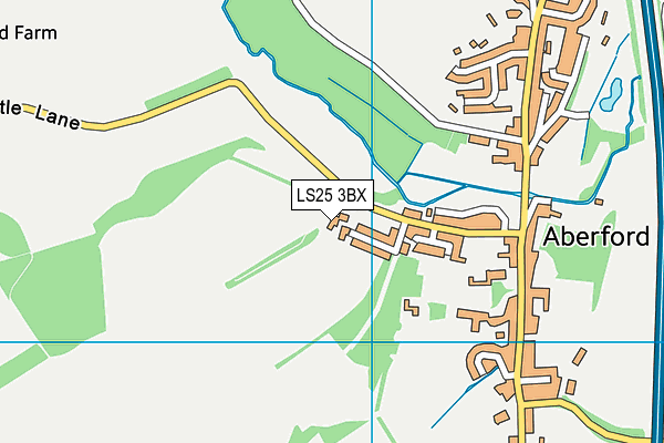 LS25 3BX map - OS VectorMap District (Ordnance Survey)