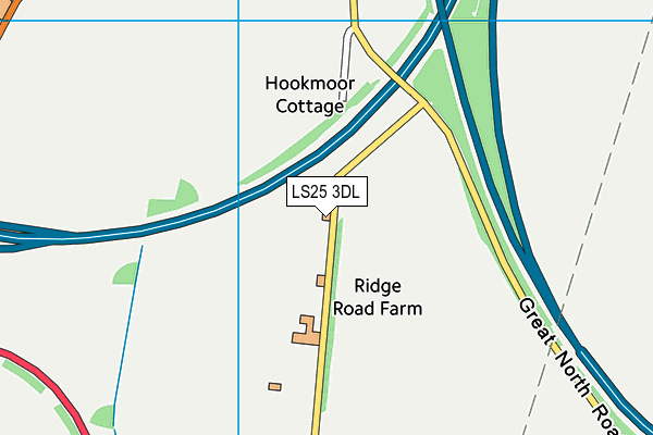 LS25 3DL map - OS VectorMap District (Ordnance Survey)