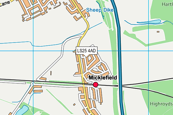 LS25 4AD map - OS VectorMap District (Ordnance Survey)