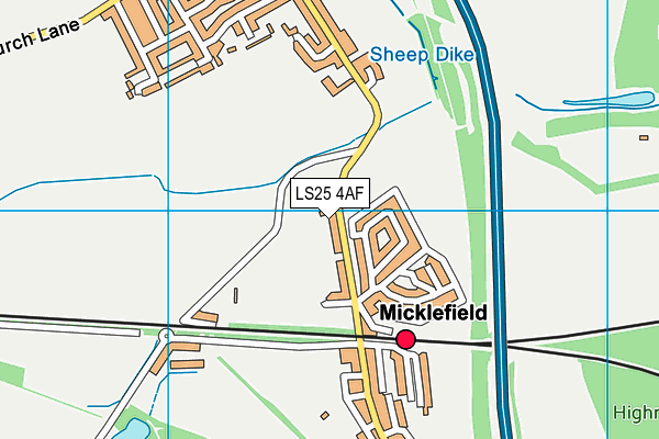 LS25 4AF map - OS VectorMap District (Ordnance Survey)