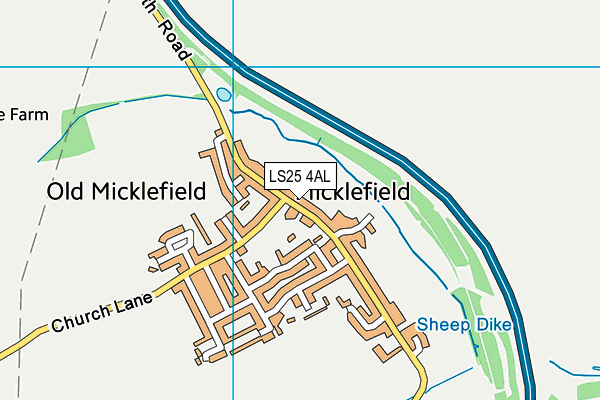 LS25 4AL map - OS VectorMap District (Ordnance Survey)