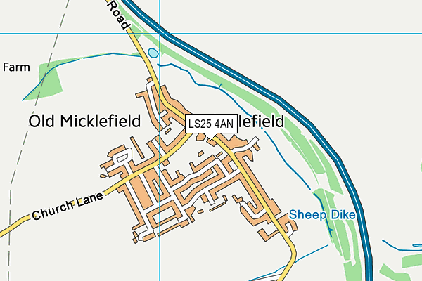 LS25 4AN map - OS VectorMap District (Ordnance Survey)